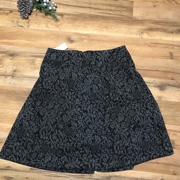 New Loft A-line Stretch Gray Print Skirt Size 6 - Picture 4 of 5